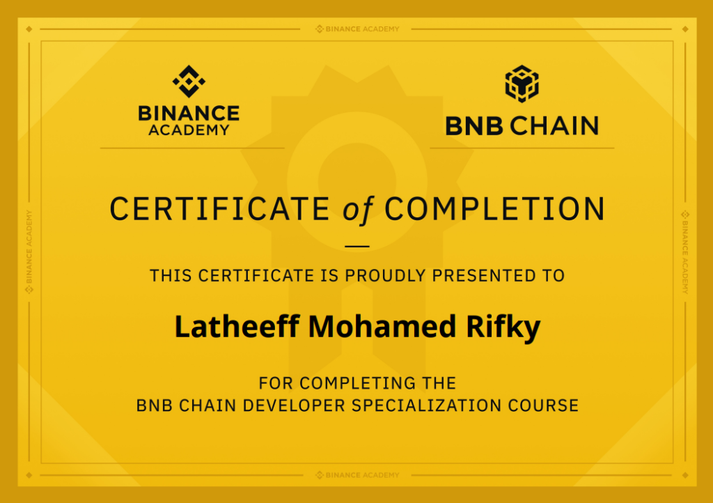 BNB Chain Developer Specialization